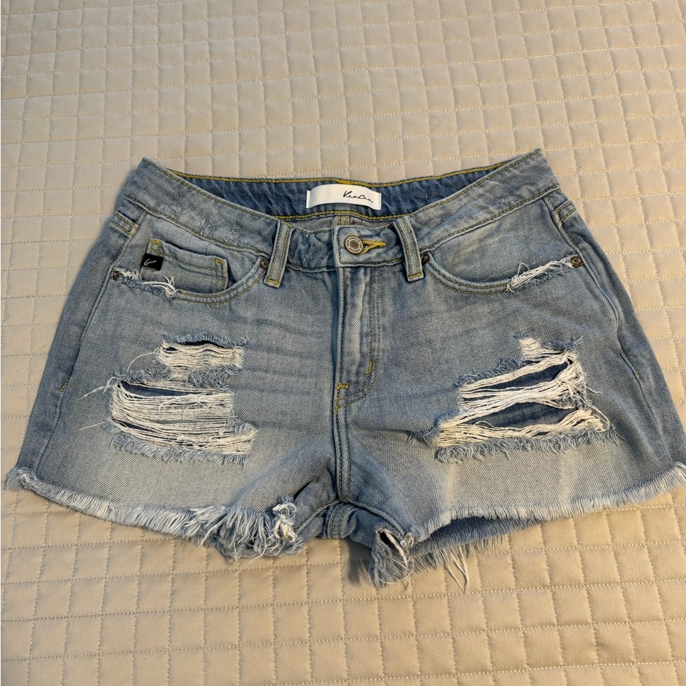 KanCan Blue Distressed Jean Shorts